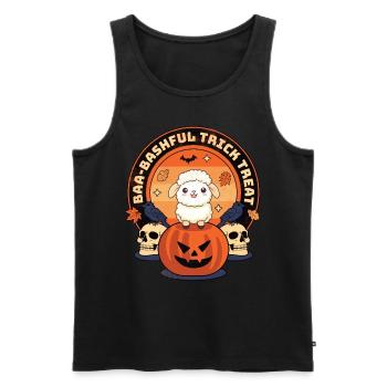 Baa Shy Trick Treat - Halloween For - Men's Premium Organic Tank Top - black - Front - AI Model Male 178 light (178cm)