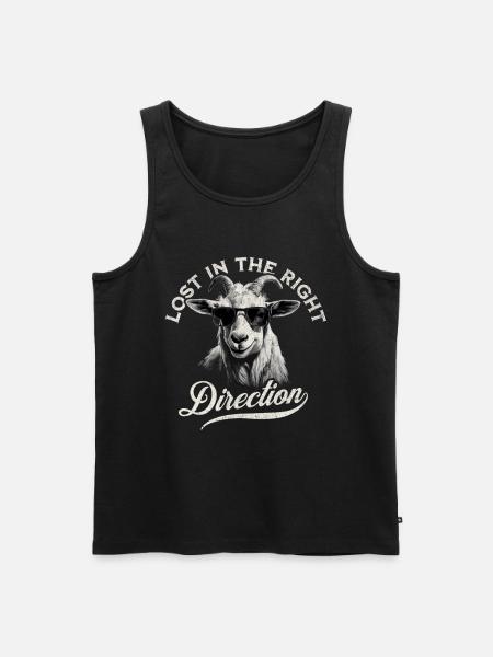 Perdu dans la bonne direction - La chèvre du randonneur - Débardeur bio Premium Homme - noir