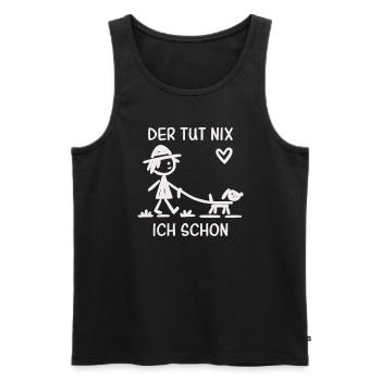He doesn't do anything I already - Humorous dog ownership - Men's Premium Organic Tank Top - black - Front - AI Model Male 178 light (178cm)