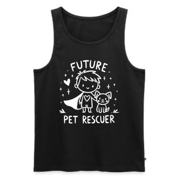 Future Pet Rescuer - Your Compassion - Männer Premium Bio Tank Top - Schwarz - Vorne - AI Model Male 178 light (178cm)