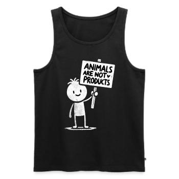 Ethical Animal Advocate Minimalist Doodle - Men's Premium Organic Tank Top - black - Front - AI Model Male 178 light (178cm)
