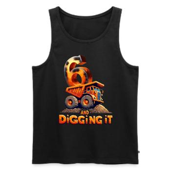 Aufregendes Orange-bagger-spaßdesign Zum 6. - Männer Premium Bio Tank Top - Schwarz - Vorne - AI Model Male 178 light (178cm)