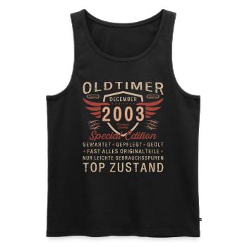 20. Geburtstag Oldtimer Dezember Jahrgang 2003 - Männer Premium Bio Tank Top - Schwarz - Vorne - Michal (187cm)