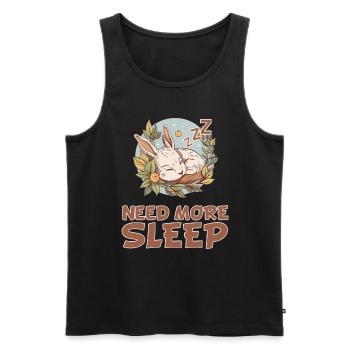 Schlafende Hasennachtkleidung - Serene Sleep - Männer Premium Bio Tank Top - Schwarz - Vorne - Michal (187cm)
