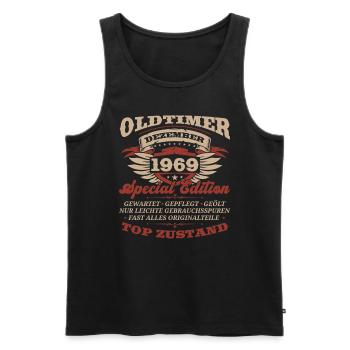 54. Geburtstag Oldtimer Dezember Jahrgang 1969 - Männer Premium Bio Tank Top - Schwarz - Vorne - Michal (187cm)