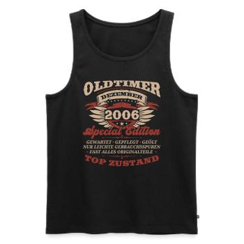 17. Geburtstag Oldtimer Dezember Jahrgang 2006 - Männer Premium Bio Tank Top - Schwarz - Vorne - Michal (187cm)