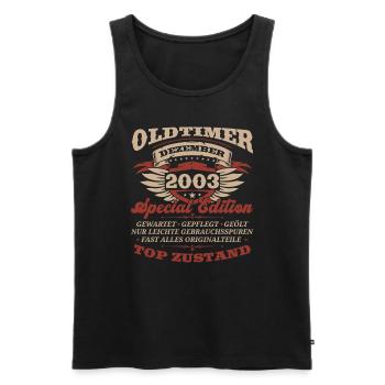 20. Geburtstag Oldtimer Dezember Jahrgang 2003 - Männer Premium Bio Tank Top - Schwarz - Vorne - Michal (187cm)