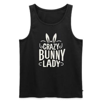 Crazy Bunny Lady - Men's Premium Organic Tank Top - black - Front - AI Model Male 178 light (178cm)