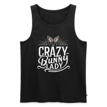 Crazy Bunny Lady - Männer Premium Bio Tank Top - Schwarz - Vorne - AI Model Male 178 light (178cm)