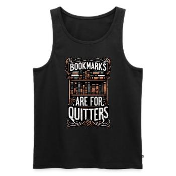 Les signets sont pour Quitters Design - Débardeur bio Premium Homme - noir - Devant - Michal (187cm)