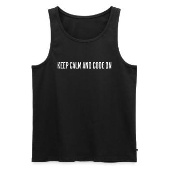 Code In Calmness – Mindful Programmer Design - Männer Premium Bio Tank Top - Schwarz - Vorne - AI Model Male 178 light (178cm)
