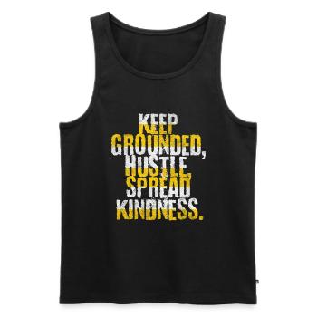 Stay grounded, push forward, - Men's Premium Organic Tank Top - black - Front - Michal (187cm)