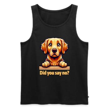 Mignon Golden Retriever - Débardeur bio Premium Homme - noir - Devant - Michal (187cm)