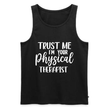 Your Trusted Therapist – Professional - Men's Premium Organic Tank Top - black - Front - AI Model Male 178 light (178cm)