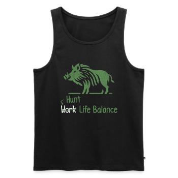 Hunting Life Balance Pig Hunting Work - Men's Premium Organic Tank Top - black - Front - Michal (187cm)