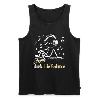 Music Life Balance - Men's Premium Organic Tank Top - black - Front - AI Model Male 178 light (178cm)