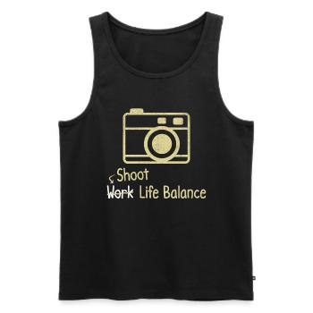 Shoot Life Balance Photographer Work - Men's Premium Organic Tank Top - black - Front - Michal (187cm)