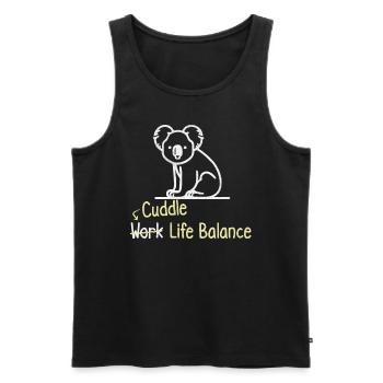 Équilibre entre vie professionnelle et vie privée – Koala Bear Australia - Débardeur bio Premium Homme - noir - Devant - AI Model Male 178 light (178cm)