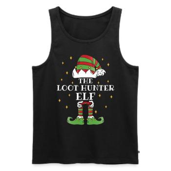 L’elfe chasseur de butin – Les quêtes de Noël vous attendent - Débardeur bio Premium Homme - noir - Devant - Michal (187cm)