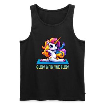 Glow With The Flow Unicorn Yoga - Men's Premium Organic Tank Top - black - Front - Michal (187cm)