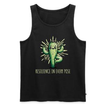 Résilience dans chaque pose - Cactus Yoga - Débardeur bio Premium Homme - noir - Devant - AI Model Male 178 light (178cm)