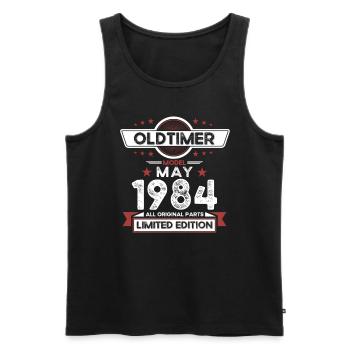40th Birthday Man Vintage May Vintage 1984 - Men's Premium Organic Tank Top - black - Front - Michal (187cm)