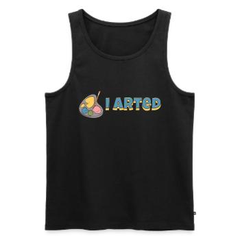 I Arted Sarcastic Art & Funny Painter - Men's Premium Organic Tank Top - black - Front - AI Model Male 178 light (178cm)