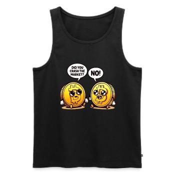 Lustiges Bitcoin-markt-crash-design - Männer Premium Bio Tank Top - Schwarz - Vorne - AI Model Male 178 light (178cm)