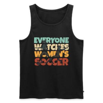 Everyone watches women's football - Men's Premium Organic Tank Top - black - Front - Michal (187cm)