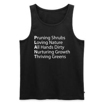 Pruning Plant All Love Care Thrive - Men's Premium Organic Tank Top - black - Front - Michal (187cm)