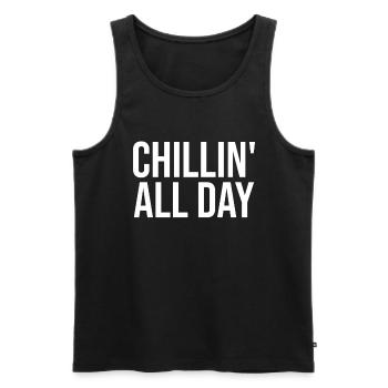 Chillin' All Day - Men's Premium Organic Tank Top - black - Front - AI Model Male 178 light (178cm)