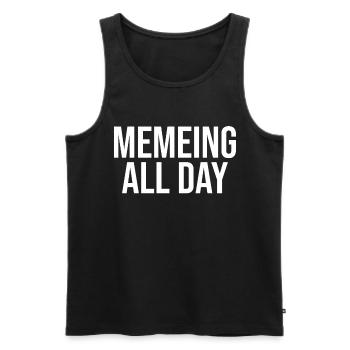 Memeing toute la journée - Débardeur bio Premium Homme - noir - Devant - AI Model Male 178 light (178cm)