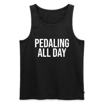 Den Ganzen Tag In Die Pedale Treten - Männer Premium Bio Tank Top - Schwarz - Vorne - AI Model Male 178 light (178cm)