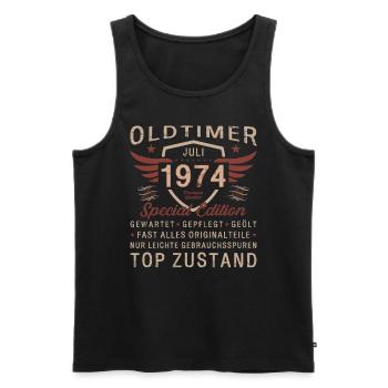 50th Birthday Classic Car July 1974 Vintage 1974 - Men's Premium Organic Tank Top - black - Front - Michal (187cm)