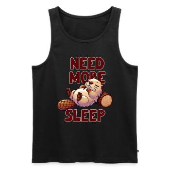 Need more sleep, cute beaver, funnier - Men's Premium Organic Tank Top - black - Front - AI Model Male 178 light (178cm)