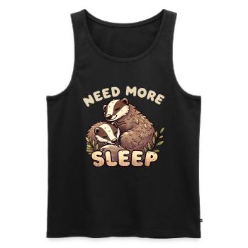 Need more sleep, funny badger, - Men's Premium Organic Tank Top - black - Front - AI Model Male 178 light (178cm)