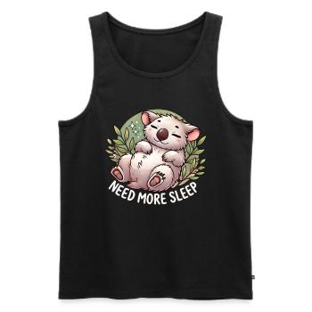 Need More Sleep Funny Wombat Animal Humor Pajama - Men's Premium Organic Tank Top - black - Front - AI Model Male 178 light (178cm)