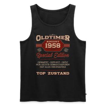 Oldtimer August 1958 Jahrgang 1958 66. Geburtstag - Männer Premium Bio Tank Top - Schwarz - Vorne - AI Model Male 178 light (178cm)
