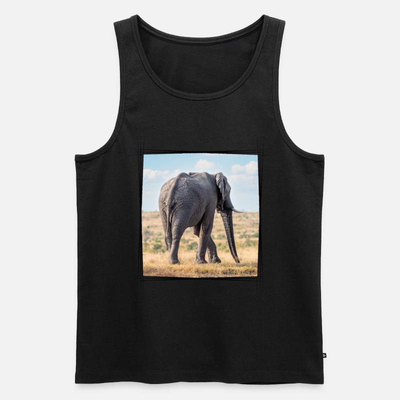 Elephant Walk - Männer Premium Bio Tank Top - Schwarz