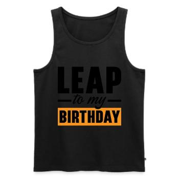 Happy Birthday Schaltjahr 29. Februar Schalttag - Männer Premium Bio Tank Top - Schwarz - Vorne - AI Model Male 178 light (178cm)