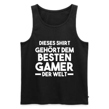 Gaming Zocken Zocker Gamer - Männer Premium Bio Tank Top - Schwarz - Vorne - Michal (187cm)