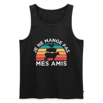 Végétarien je ne mange pas mes amis cadeau vegan - Débardeur bio Premium Homme - noir - Devant - Michal (187cm)