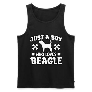 Just a boy who loves beagle - Männer Premium Bio Tank Top - Schwarz - Vorne - Michal (187cm)