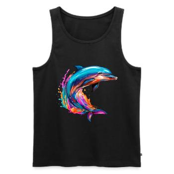 Delfin Kunst für einen Biologe Delphinliebhaber - Männer Premium Bio Tank Top - Schwarz - Vorne - Michal (187cm)