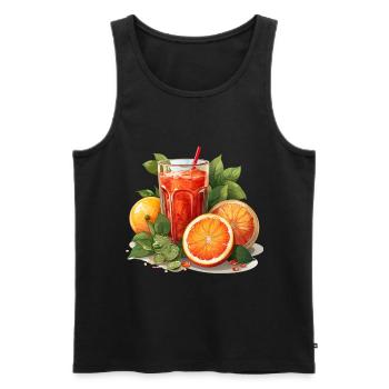 Blutorange Orange Saft Blutorangensaft - Männer Premium Bio Tank Top - Schwarz - Vorne - AI Model Male 178 light (178cm)