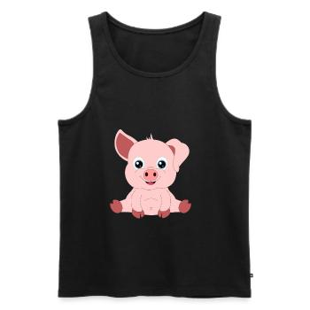 Schwein Schweinchen Ferkel Jahr des Schweins - Männer Premium Bio Tank Top - Schwarz - Vorne - Michal (187cm)