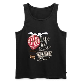 Ballonfahrer Heißluftballon - Männer Premium Bio Tank Top - Schwarz - Vorne - Michal (187cm)