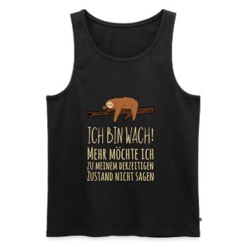 Sloth Late riser Morning mustache Early riser - Men's Premium Organic Tank Top - black - Front - AI Model Male 178 light (178cm)