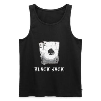 Blackjack Blackjack Card Game Gambling luck - Men's Premium Organic Tank Top - black - Front - AI Model Male 178 light (178cm)