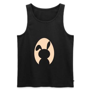 Lapin lapin lapin De Pâques Lapin de Pâques Silhouette - Débardeur bio Premium Homme - noir - Devant - AI Model Male 178 light (178cm)